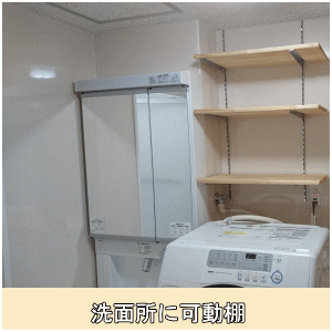 洗面所に可動棚