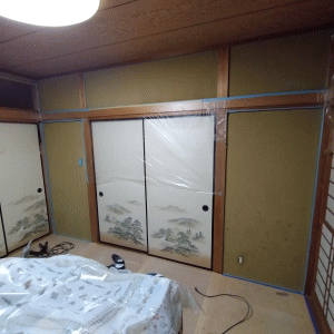 和室既存ジュラク壁